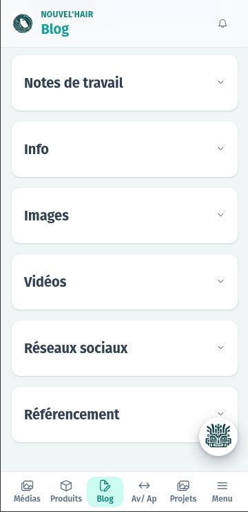 Édition d’un article de blog dans Daito